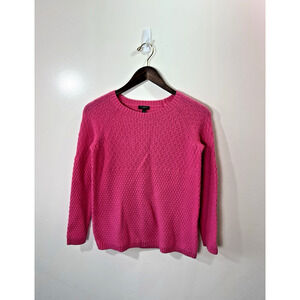 Talbots Women's Lambswool Blend Sweater Sz S P Pink Waffle Knit Classic Barbie‎